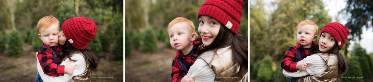 christmas tree farm family photos in oregon, sleighbells family session sherwood, portland winter mini sessions