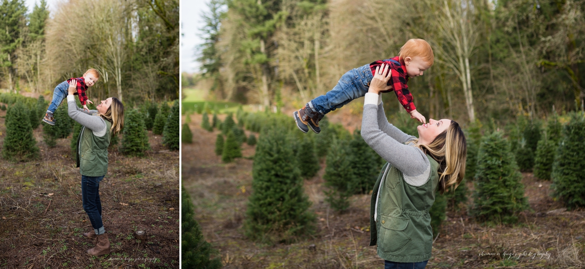 christmas tree farm family photos in oregon, sleighbells family session sherwood, portland winter mini sessions