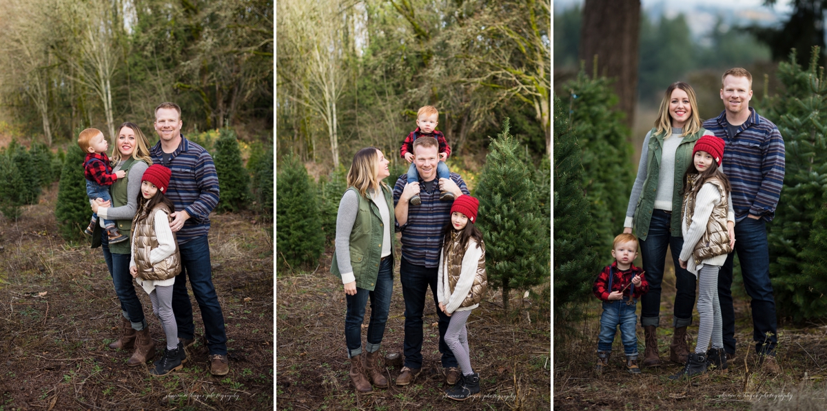 christmas tree farm family photos in oregon, sleighbells family session sherwood, portland winter mini sessions