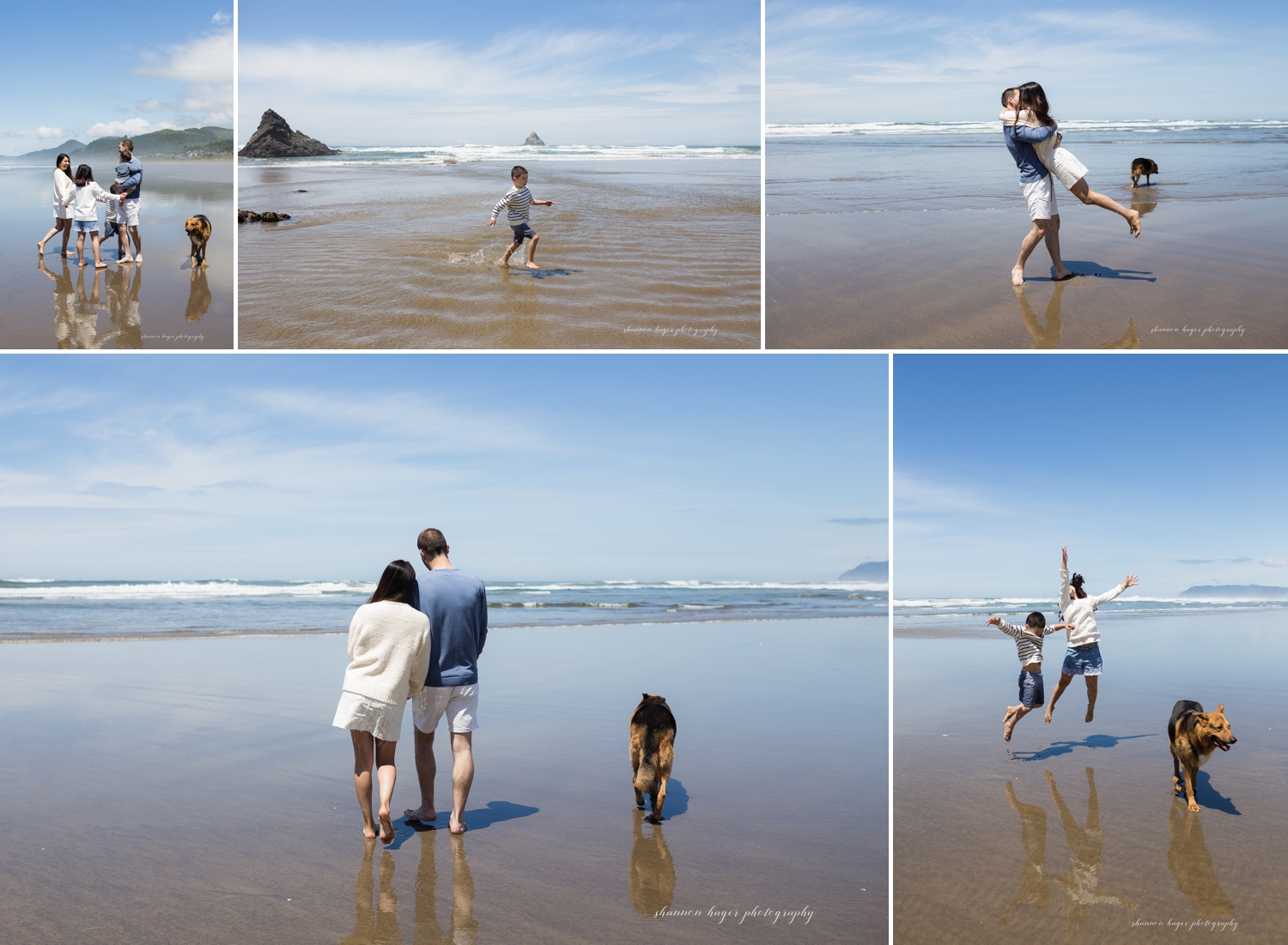 arch cape oregon coast family session, cannon beach photographer, beach family photos oregon by shannon hager photography