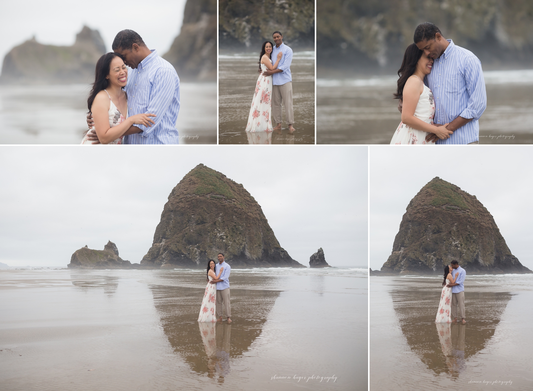 coast family photos by shannon hager photography at haystack rock, cannon beach photographer