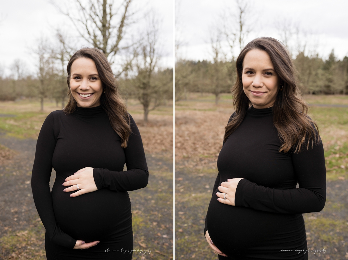 sherwood oregon maternity photographer by shannon hager photography, outdoor winter maternity photos