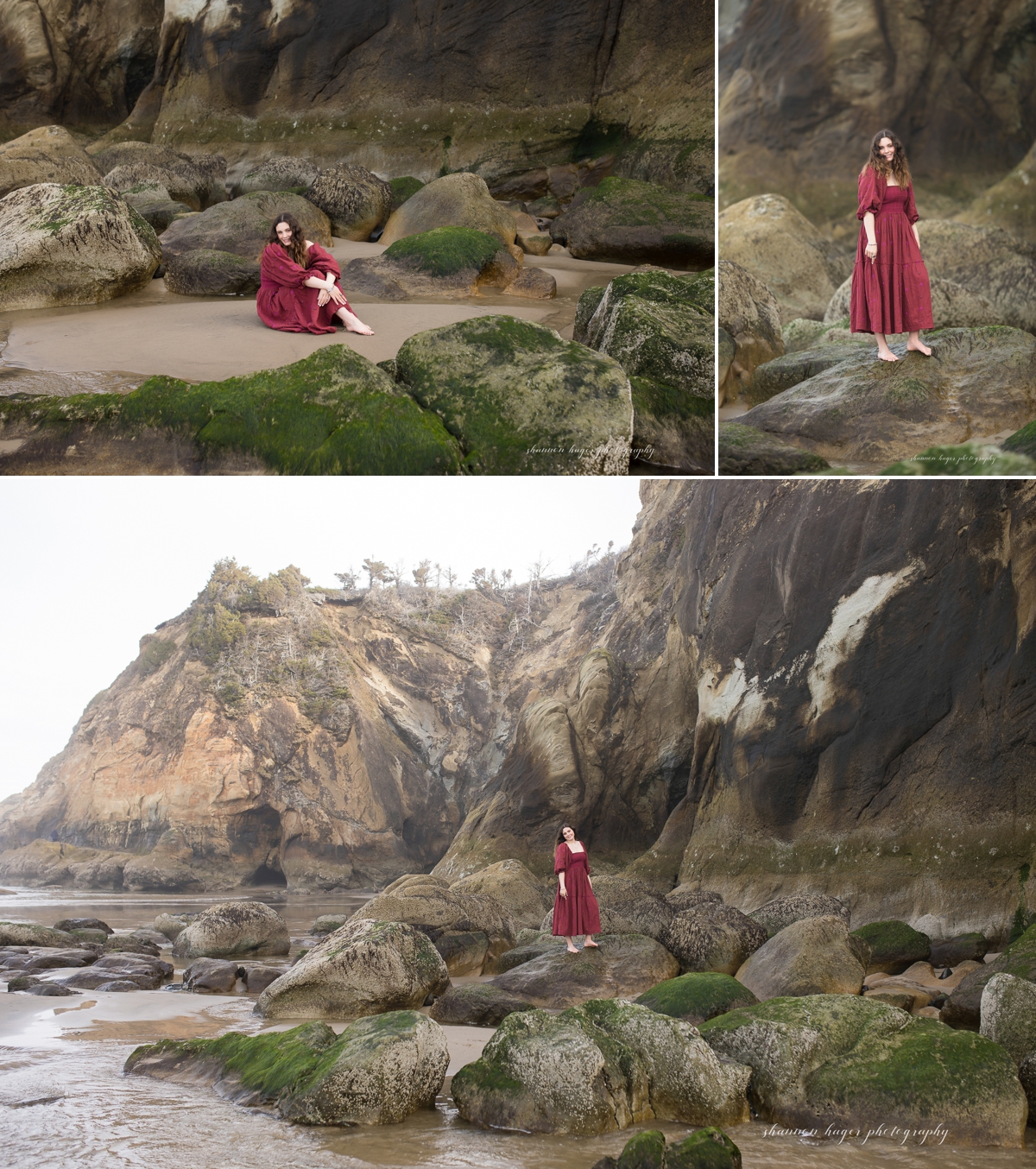 cannon beach senior session by shannon hager photography at hug point
