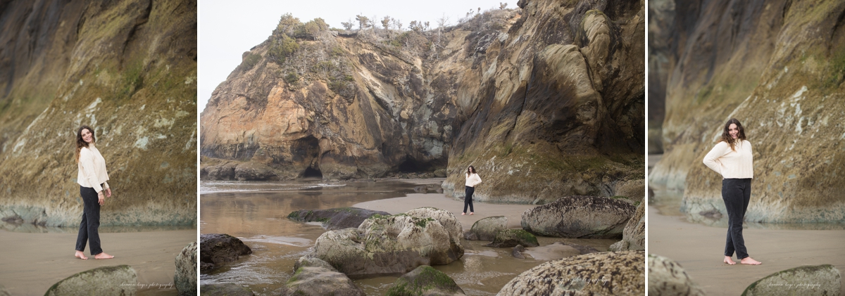 cannon beach senior session by shannon hager photography at hug point