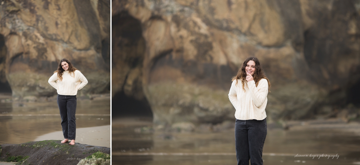 oregon coast senior session by shannon hager photography at hug point