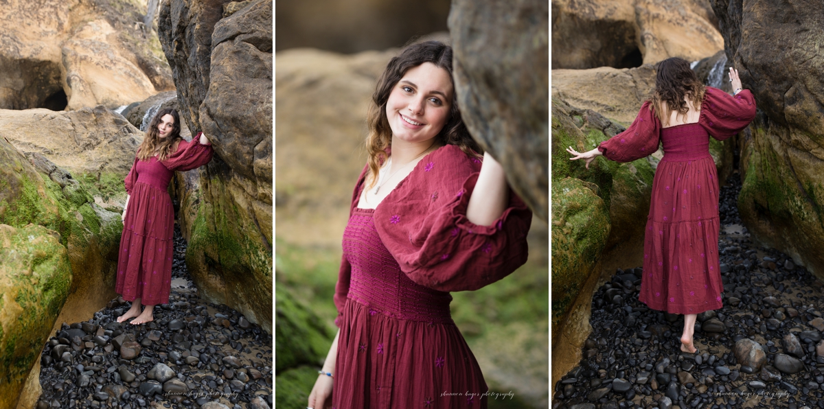 cannon beach senior session by shannon hager photography at hug point