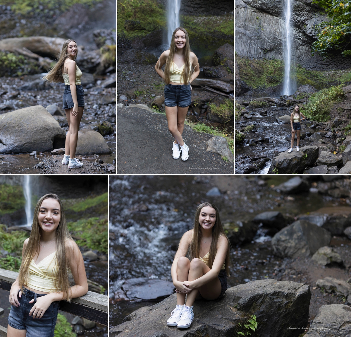 portland senior photos at latourell falls by shannon hager photography