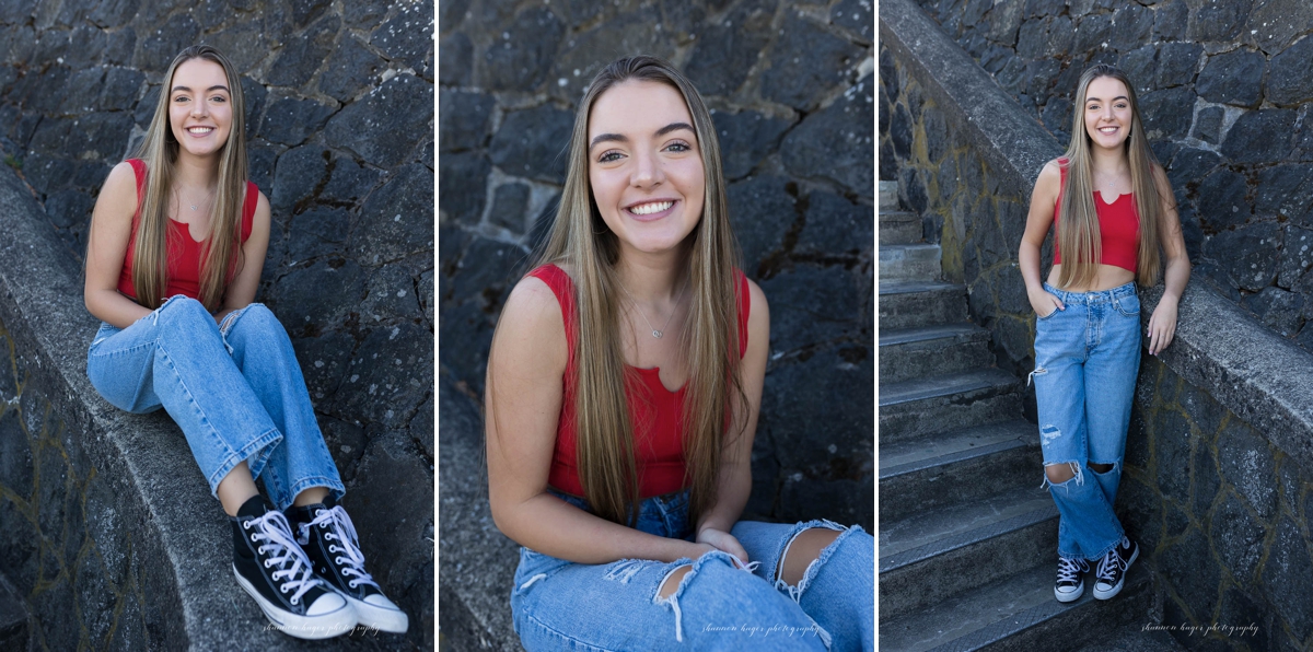 portland senior photos at latourell falls by shannon hager photography