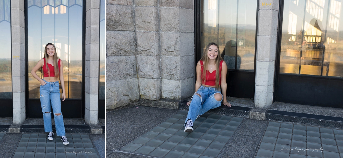 portland senior photos at latourell falls by shannon hager photography