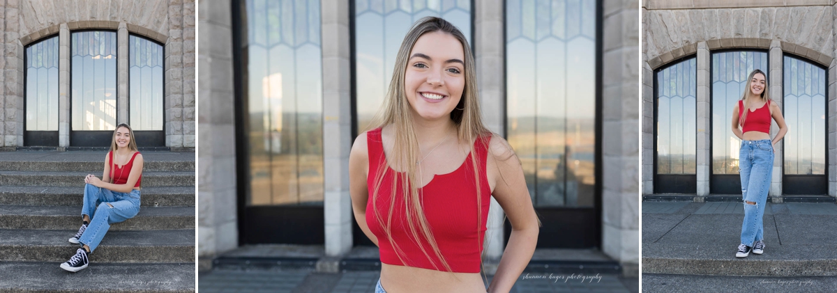 portland senior photos at latourell falls by shannon hager photography