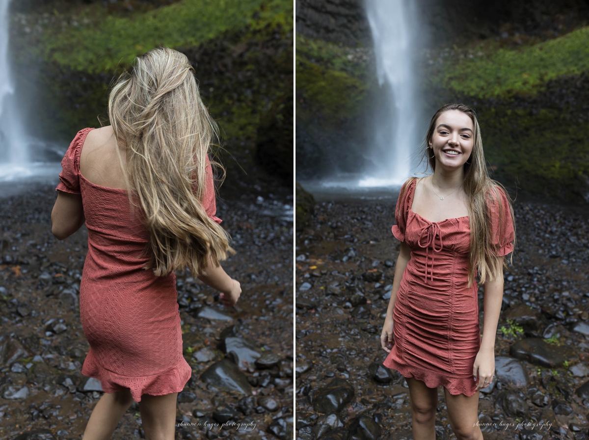 portland senior photos at latourell falls by shannon hager photography