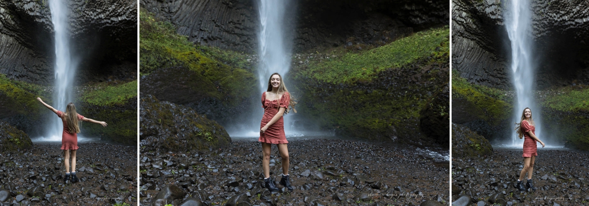 portland senior photos at latourell falls by shannon hager photography