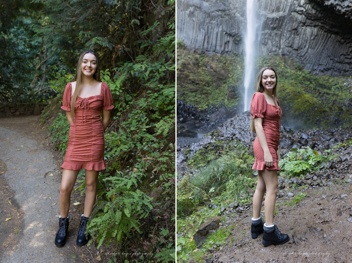 portland senior photos at latourell falls by shannon hager photography